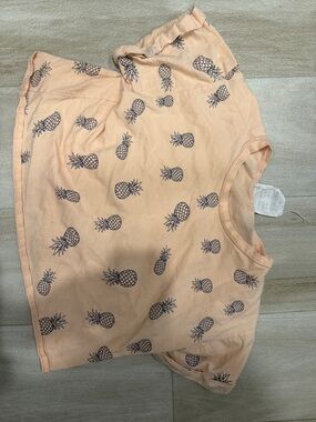 french pastry Peach Pineapple Print Crop Top